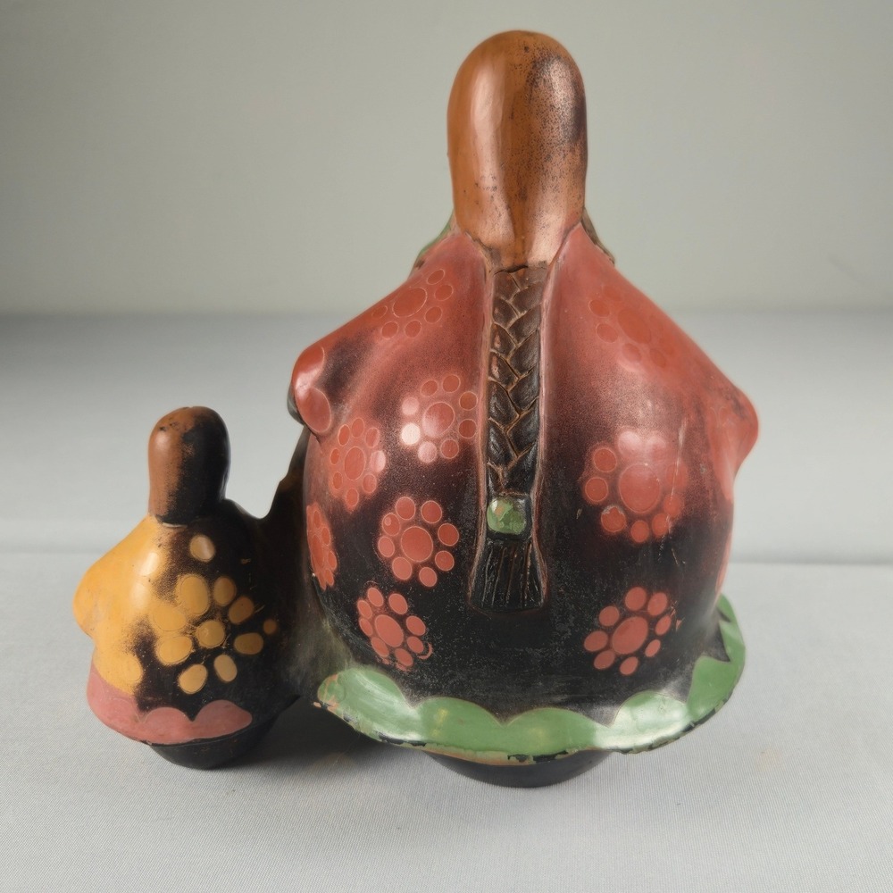 Chulucanas Peru Pottery Mother Daughter Ceramic Folk Art Figurine Hand Painted - Picture 4 of 12